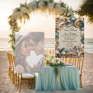 Invitation Carton d'invitation de mariage formel Pearl Coast