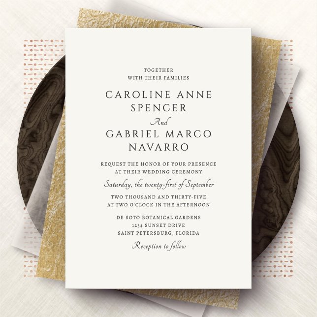 Invitation Carton d'invitation de mariage formel traditionnel (Créateur téléchargé)