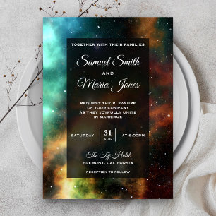 Invitation Carton d'invitation de mariage Galaxie Colorée Néb