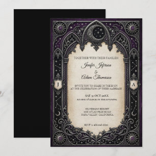 Invitation Carton d'invitation de mariage gothique céleste po
