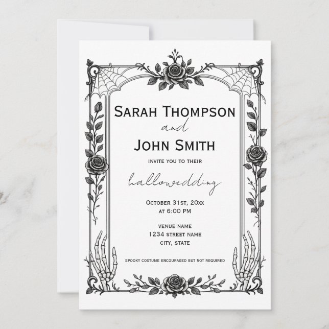Invitation Carton d'invitation de mariage gothique et effraya (Devant)