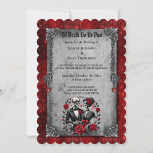 Invitation Carton d'invitation de mariage gothique floral rom