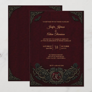 Invitation Carton d'invitation de mariage gothique vampire Ha