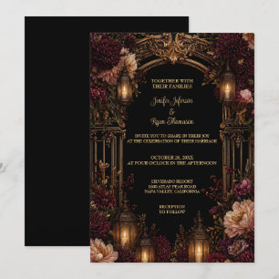 Invitation Carton d'invitation de mariage Halloween gothique