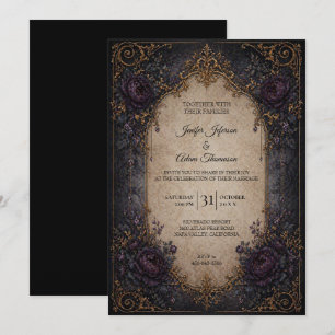 Invitation Carton d'invitation de mariage Halloween gothique