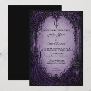 Invitation Carton d'invitation de mariage Halloween gothique