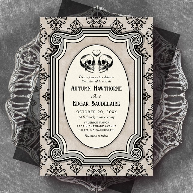 Invitation Carton d'invitation de mariage Halloween gothique (Créateur téléchargé)
