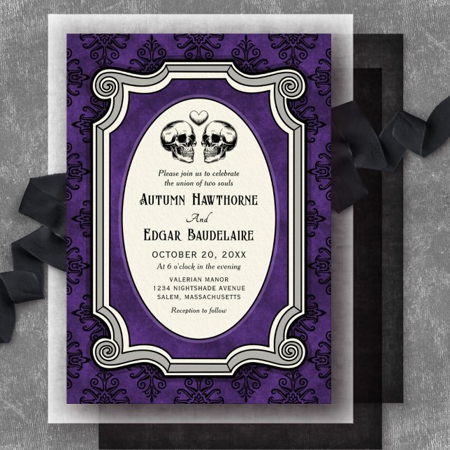 Invitation Carton d'invitation de mariage Halloween gothique (Créateur téléchargé)