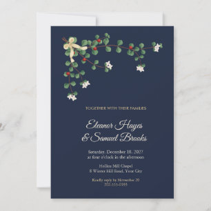 Invitation Carton d'invitation de mariage hivernal Partridgeb