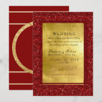 Carton d'invitation de mariage indien de style mét