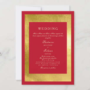 Invitation Carton d'invitation de mariage indien de style rou