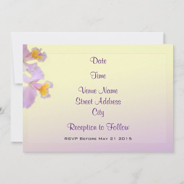 Invitation Carton d'invitation de mariage Iris Violet (Dos)