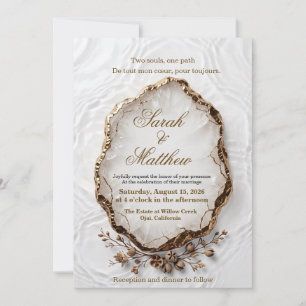 Invitation Carton d'invitation de mariage islamique en marbre