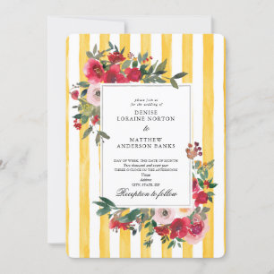 Invitation Carton d'invitation de mariage Jaune Jonquille
