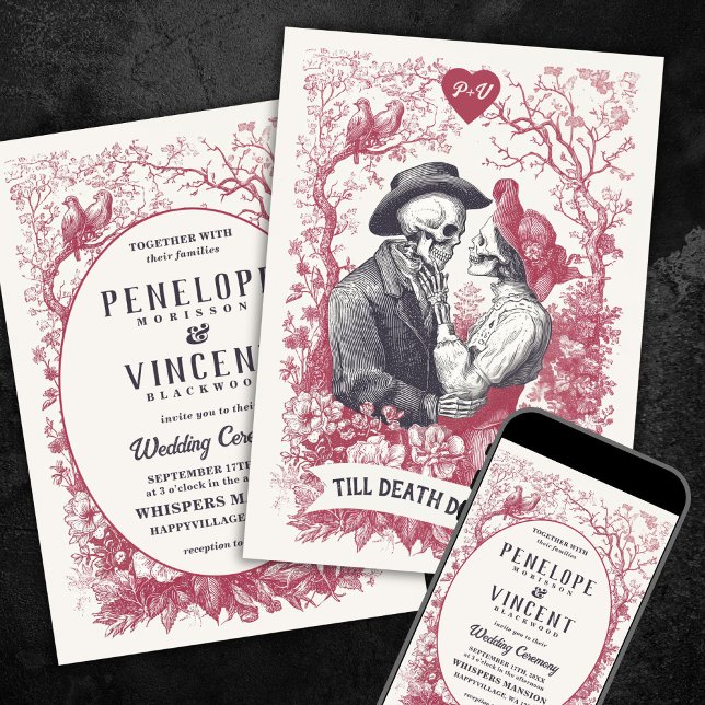 Invitation Carton d'invitation de mariage jusqu'à la mort (Créateur téléchargé)