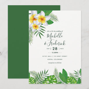 Invitation Carton d'invitation de mariage luau Aloha Hawaïen