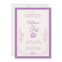 Carton d'invitation de mariage Luxe Violet Clair