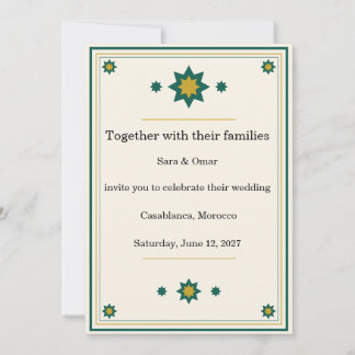 Invitation Carton d'invitation de mariage marocain personnali