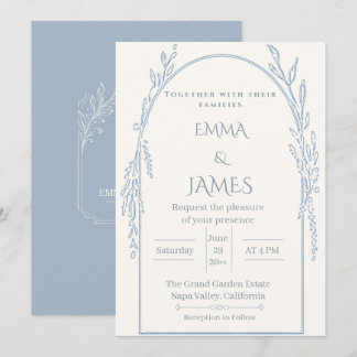 Invitation Carton d'invitation de mariage minimaliste botaniq