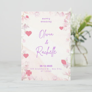 Invitation Carton d'invitation de mariage minimaliste floral