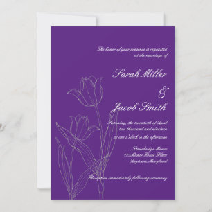 Invitation Carton d'invitation de mariage minimaliste tulipe