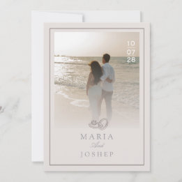 Invitation Carton d'invitation de mariage moderne avec date e