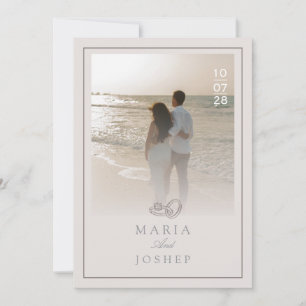 Invitation Carton d'invitation de mariage moderne avec date e