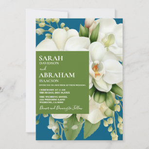 Invitation Carton d'invitation de mariage Orchidées blanches