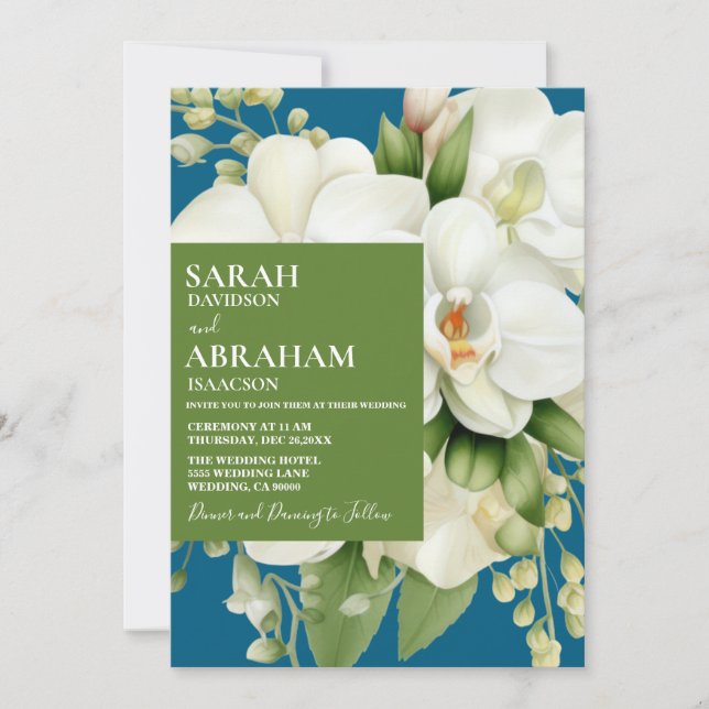 Invitation Carton d'invitation de mariage Orchidées blanches (Devant)