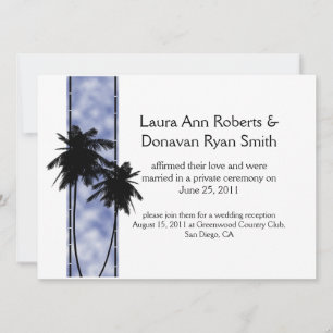 Invitation Carton d'invitation de mariage Palm Trees and Blue