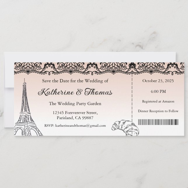 Invitation Carton d'invitation de mariage, Papeterie de maria (Devant)