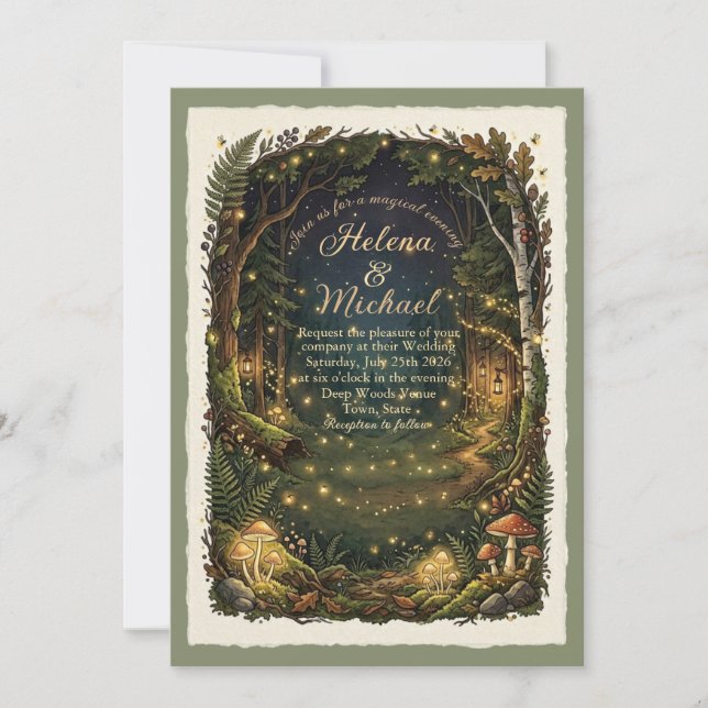 Invitation Carton d'invitation de mariage Papillon de nuit Fo (Devant)