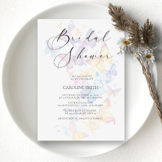 Invitation Carton d'invitation de mariage papillon pastel