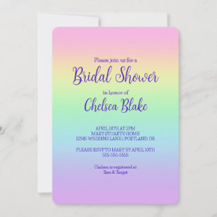 Invitation Carton d'invitation de mariage Pastel Rainbow