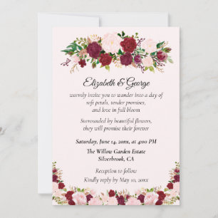 Invitation Carton d'invitation de mariage personnalisé aux ro