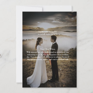 Invitation Carton d'invitation de mariage photo élégant perso
