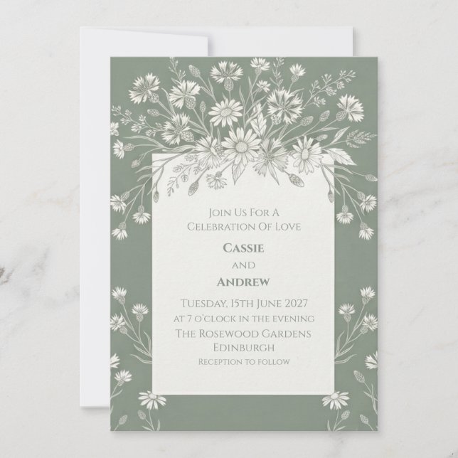 Invitation Carton d'invitation de mariage pour un jardin de s (Devant)