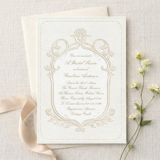 Invitation Carton d'invitation de mariage Rococo de famille