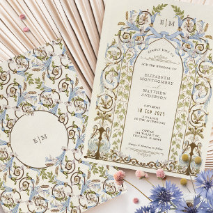 Invitation Carton d'invitation de mariage royal floral victor