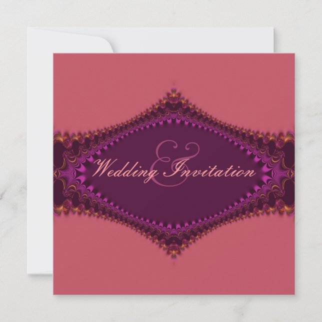 Invitation Carton d'invitation de mariage Royal Fuchsia dente (Devant)
