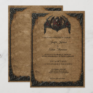 Invitation Carton d'invitation de mariage Royal gothique vint