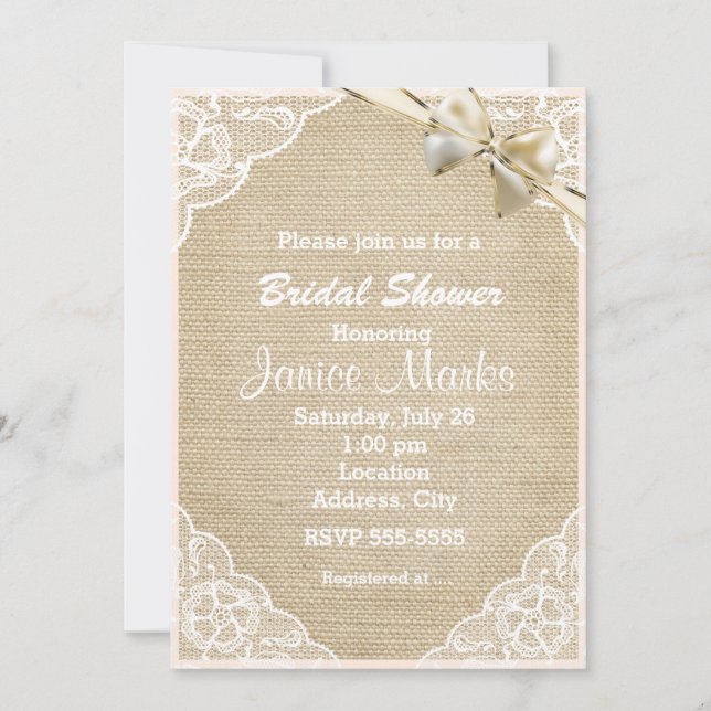 Invitation Carton d'invitation de mariage rustique vintage en (Devant)