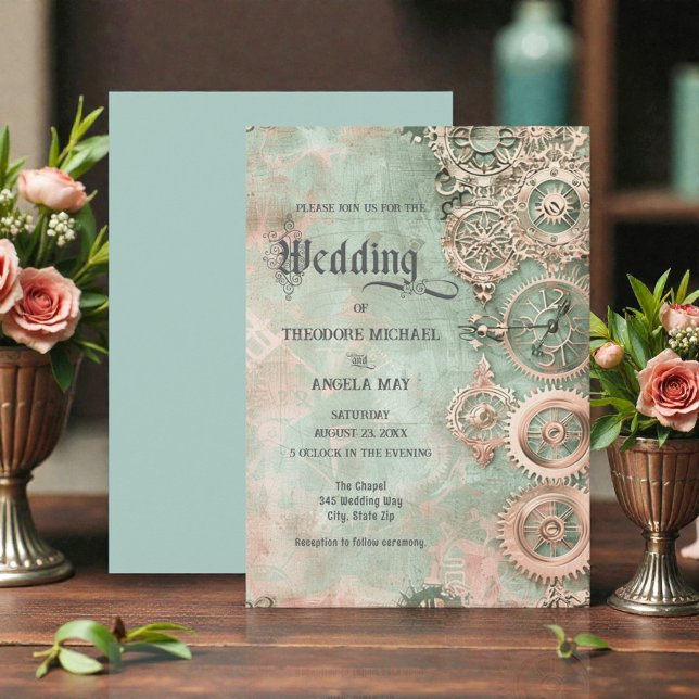 Invitation Carton d'invitation de mariage Steampunk romantiqu (Créateur téléchargé)