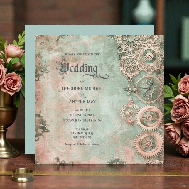 Invitation Carton d'invitation de mariage Steampunk romantiqu (Créateur téléchargé)