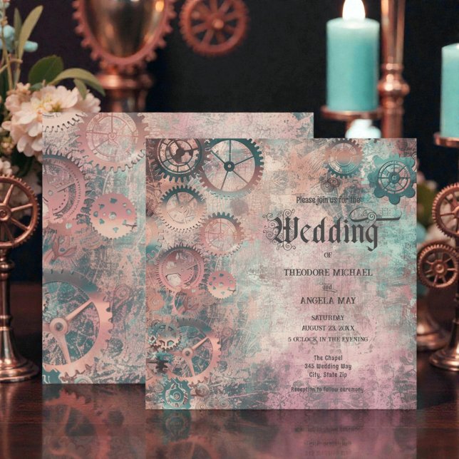 Invitation Carton d'invitation de mariage Steampunk romantiqu (Créateur téléchargé)