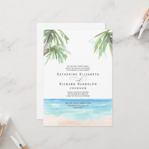 Invitation Carton d'invitation de mariage sur la plage aux pa