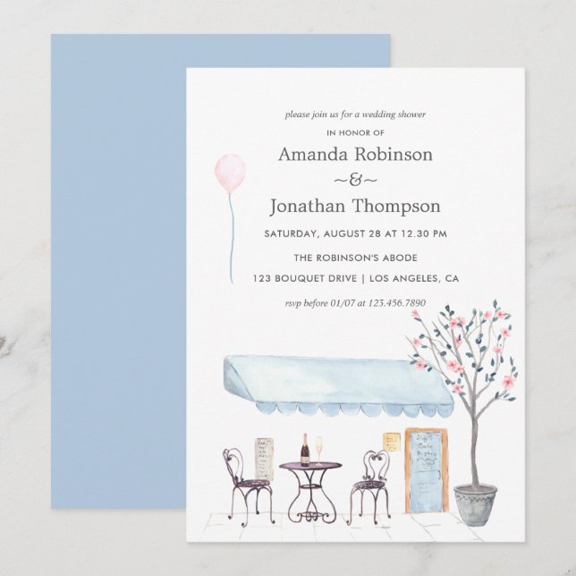 Invitation Carton d'invitation de mariage sur le thème de Par (Devant / Derrière)