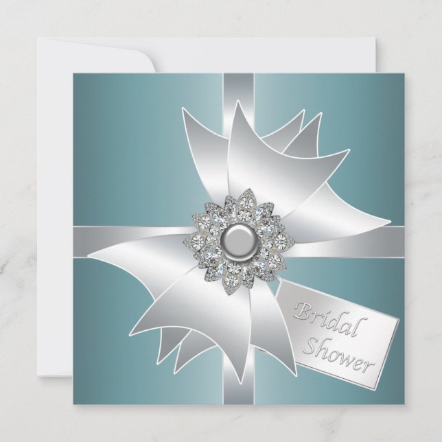 Invitation Carton d'invitation de mariage Teal Blue Diamond B (Devant)