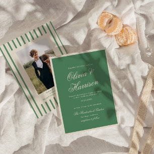 Invitation Carton d'invitation de mariage vert du Preppy Tenn