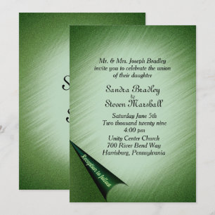 Invitation Carton d'invitation de mariage vert émeraude